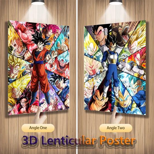 Goku & Vegeta Evolution – Dragon Ball Z 3D Poster